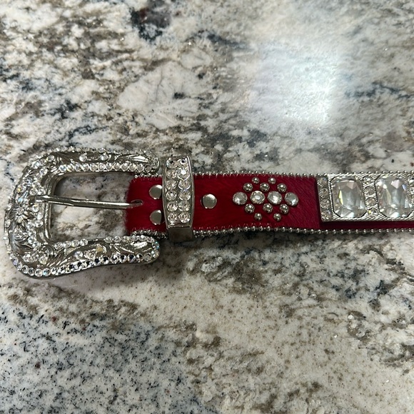 BB Simon Large Crystal Leather Belt main image 4